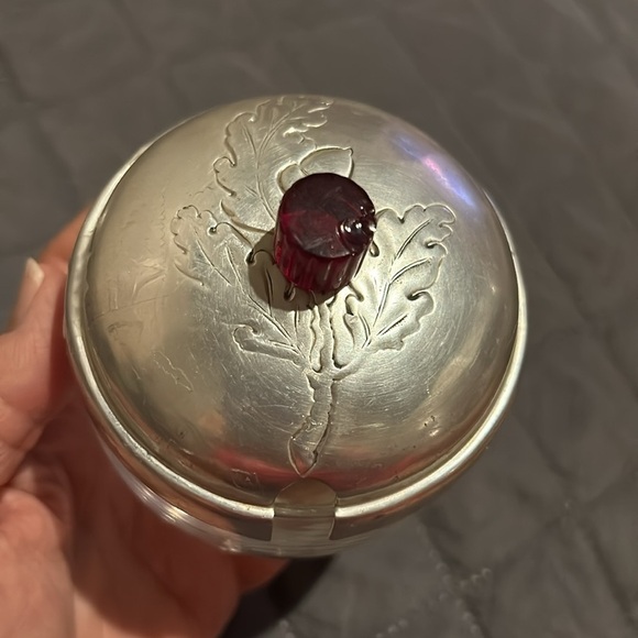 Farberware Vintage 1950s Wrought Aluminum Condiment Jar - Picture 7 of 11